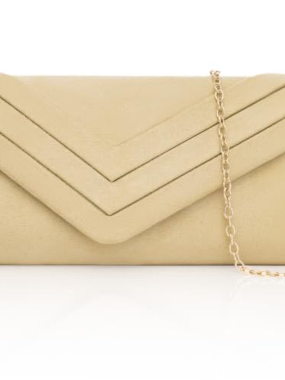 Suede Envelope Clutch with Chain Strap Women's Evening Bag